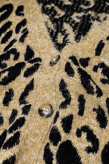 chaqueta de punto suave con estampado de leopardo