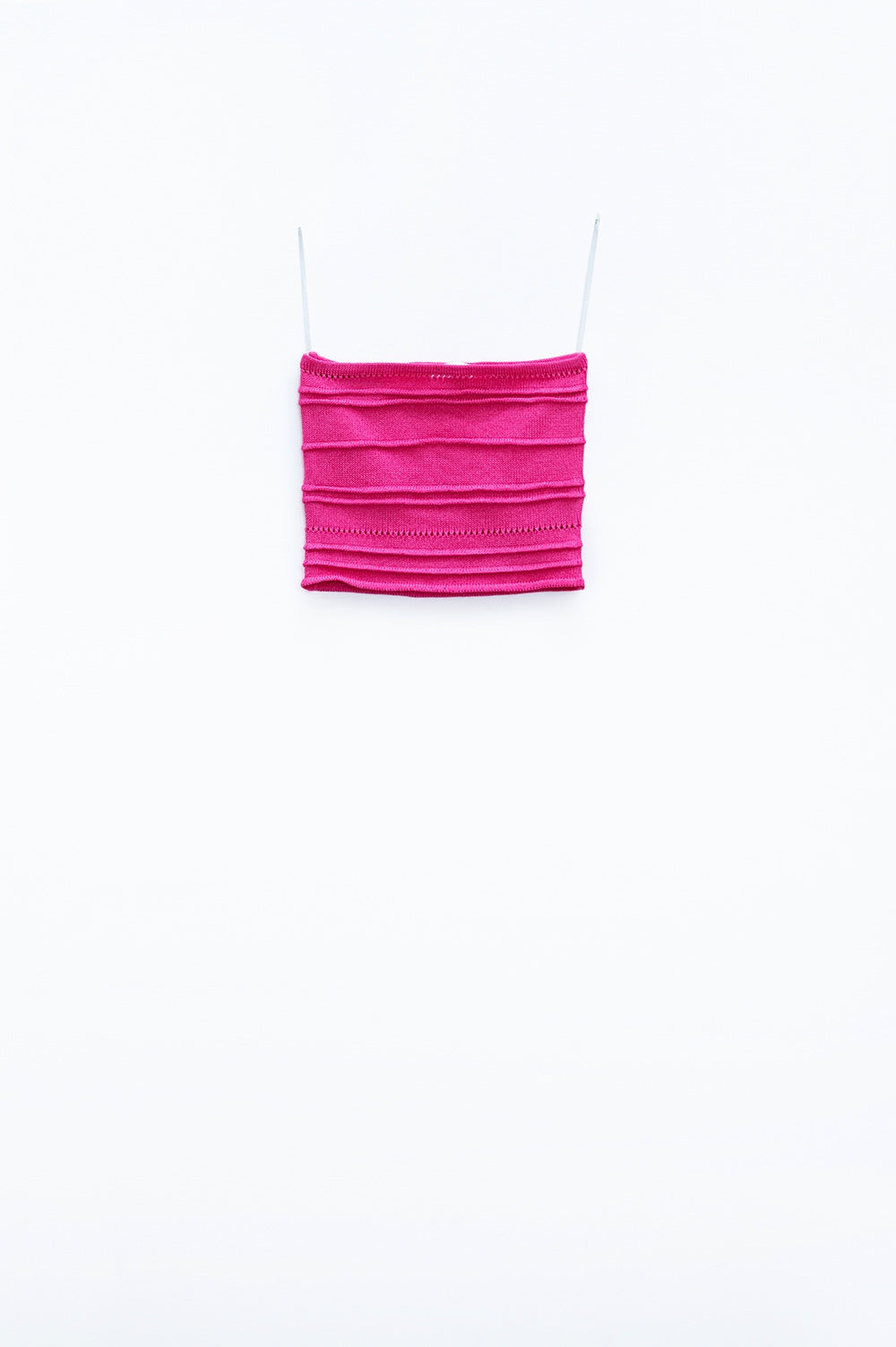 Top Bodycon De Punto Sin Tirantes En Fucsia