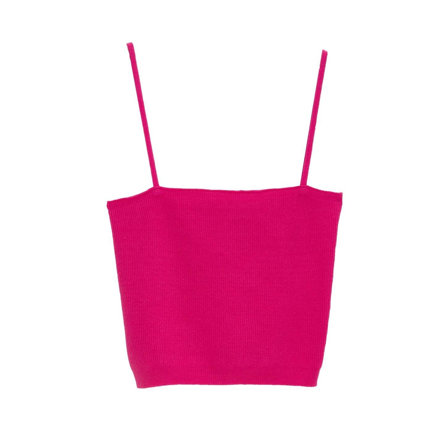 Top fucshia sin mangas de punto de canalé